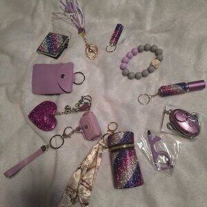 Bling Rainbow Safety keychain w/pepper spray